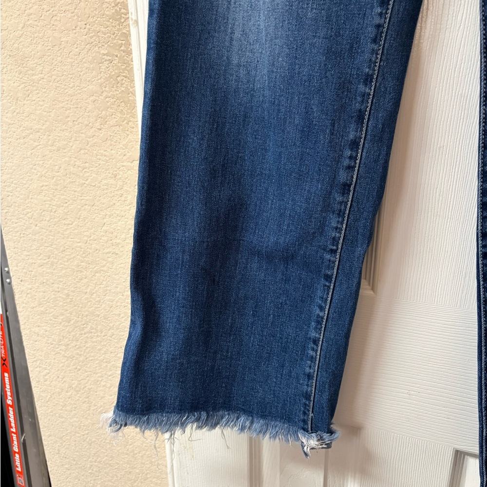 Risen Jeans High Rise Wide Leg Fray Hem & Waist Medium Wash Jeans Size 29" - Picture 5 of 15